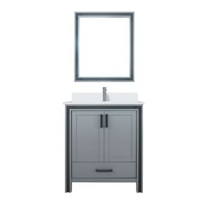 Mobile da Bagno Grigio Scuro 30 Pollici L X 22 Pollici Set rubinetteria D con piano in quarzo bianco, 28 pollici. Mobili da Bagno con Specchio - Product Image 1
