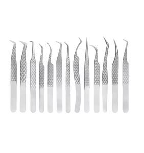 Pinzas para Extensión de Pestañas con Dientes Dentados Plateados, Acero Inoxidable Japonés Antimagnético, Más Vendidas - Product Image 1