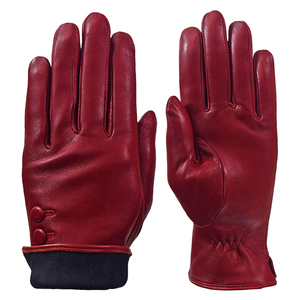 Gants de toilette en cuir de mouton de luxe, doux et confortables, chauds pour l'hiver, pour le cyclisme, le ski, compatibles écran tactile, écologiques, style classique et formel - Product Image 1