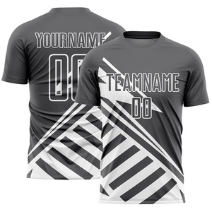 Nuevo Uniforme de Fútbol Gris y Negro, Tela Interlock de 260 GSM, Colores Personalizados, Tallas XS-7XL, Sublimación, Fabricante OEM - Product Image 3