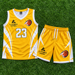 Ensemble de maillots de basket-ball personnalisés en gros pour hommes, garçons et équipes de jeunes, uniformes de sport par sublimation - Product Image 6