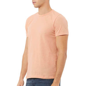 Classic <b>Peach</b> Crew Neck T-<b>Shirt</b> for Men Soft Cotton Slim Fit Short Sleeve Casual Top Stylish Plain Summer Front logo - Product Image 4