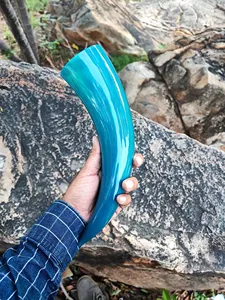 Soporte para Cuerno Vikingo Hecho a Mano, Ecológico, Ligero, de Cuerno Natural, Inspirado en Floki, Taza Medieval para Cerveza, Regalo para Camping - Product Image 2