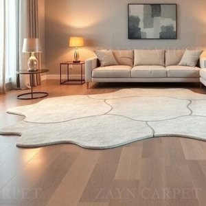 Luxury Decorative Rug Hand Tufted Woolen Neutral Patch Abstract Indoor Outdoor Rug Home Decor Modern Abstract Pattern Rug - Product Image 3