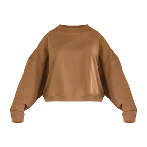 Usine Coton Polaire Puff Imprimer Surdimensionné Personnalisé Gris Ras Du Cou Pull Fille Pull Broderie Femmes Sweat À Capuche Sweats - Product Image 4