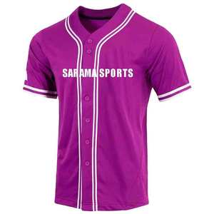 เสื้อเบสบอลซอฟต์บอลผ้าโพลีเอสเตอร์นุ่มแบบใหม่มาแรง ขายดีที่สุด พร้อมลายเสื้อแบบแถบ - Product Image 4