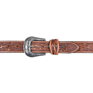 Cinturón occidental de cuero genuino, resistente a mano, hebilla extraíble, tamaños personalizados, cinturón de vaquero de Fabricante Mayorista - Product Image 2
