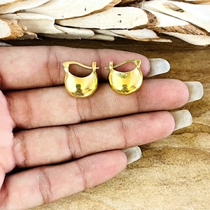 Pendientes de Aro Boho con Diseño Único en Forma de Lágrima, Minimalistas, de Latón, Chapados en Oro de 18K, Gruesos y Delicados, para Mujer, Venta al por Mayor, OEM, ODM - Product Image 3