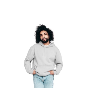Sweat à capuche surdimensionné en coton 100% de haute qualité, couleur unie, épais, avec logo personnalisé, taille plus, pour homme - Product Image 3