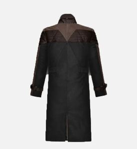 <b>Men's</b> Fashion Forward Long Sleeve Genuine Sheepskin <b>Leather</b> <b>Jackets</b> For Outwear Turn Down Collar Belt Long Fall Coats - Product Image 2