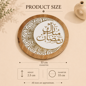 Placa Decorativa de Pared de Madera de Mango con Caligrafía Árabe Hecha a Mano, Decoración Espiritual para el Hogar, Ramadán Mubarak - Product Image 2