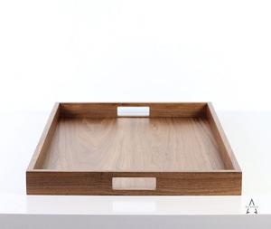 Plateau de service en bois personnalisable au design moderne extra large pour transporter plusieurs plats, boissons, collations, desserts, réunions de famille - Product Image 5