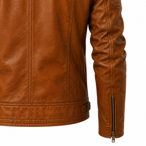 Premium <b>Mens</b> Genuine Leather Biker <b>Jacket</b> OEM Private Label Motorcycle Outerwear Manufacturer Wholesale Fashion Apparel Supplier - Product Image 4