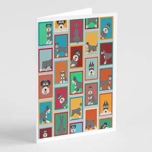 Lunatique A7 taille 5x7 cartes vierges paquet de 8 cartes de voeux Schnauzer avec enveloppes - Product Image 1