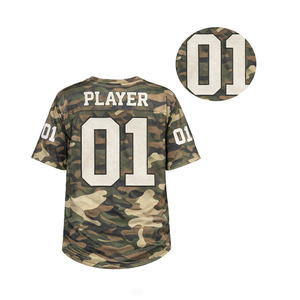 Trendy American Football Jersey Camouflage Mesh <b>Shirt</b> Men Oversized Camo <b>T</b>-<b>Shirt</b> Hip Hop Short Sleeve Streetwear Gym Uniform OEM - Product Image 4