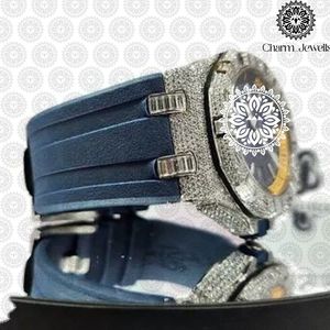 Charm Jewells Montre de luxe en acier inoxydable pour hommes, cadran de 40 mm, verre cristal, bracelet en acier inoxydable, mouvement mécanique, date automatique - Product Image 3