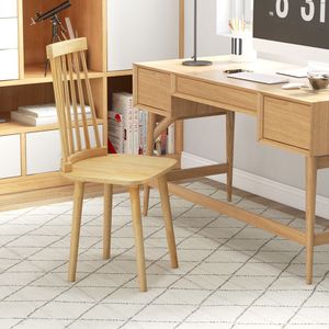 Set di 2 Sedie da Pranzo Windsor con Schienale Alto e Gambe in Legno di Gomma Naturale per Sala da Pranzo e Soggiorno - Product Image 5