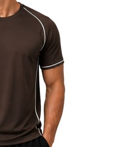 T-shirt de sport pour homme personnalisé, brun foncé, à séchage rapide, respirant, pour la salle de sport, la course à pied, en polyester, vêtements de sport - Product Image 4