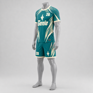 Uniforme de Fútbol Personalizado con Camiseta y Pantalones Cortos, con Material Transpirable que Absorbe la Humedad, para Programas de Entrenamiento Profesional - Product Image 3