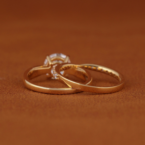 2.00 Carat Round Cut Lab Grown Diamond Solitaire Engagement Ring Matching Round Diamond half eternity <b>Wedding</b> Band Bridal Rings - Product Image 5