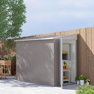 Casetta da Giardino in Metallo Grigio Chiaro 4FT X 7.7FT con Porta Lucchettabile e Prese d'Aria per Deposito Bici, Cortile, Patio, Prato - Product Image 2