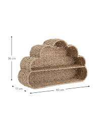 Étagère pour enfants en jonc de mer de haute qualité, en forme de nuage, en osier naturel, décoration murale pour chambre d'enfant, adorable rangement et présentoir pour chambre de bébé - Product Image 6