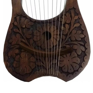 Harpe Lyre de style vintage à 10 cordes métalliques, en bois, personnalisée, fabriquée à la main, en bois massif, style rétro - Product Image 6