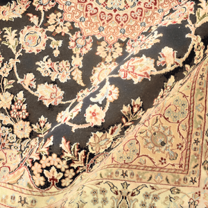 พรมขนสัตว์ปูพื้นลายเหรียญแบบตะวันออกหลากสีน้ำเงินถักมือสุดหรู - Product Image 3