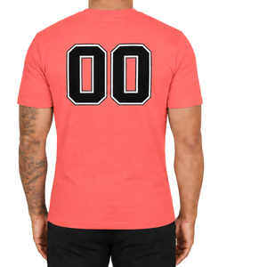 T-shirt ajusté en corail pour homme, manches courtes, col rond, imprimé personnalisé, décontracté, en coton, coupe slim, streetwear, vente en gros, usage quotidien - Product Image 2