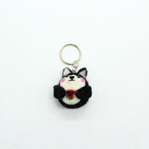 Handmade <b>Wool</b> Felt Dog Keychain Cute Animal Bag Charm - Product Image 5