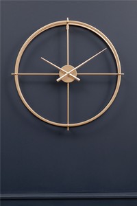 Horloge murale hexagonale en bois et métal, horloge décorative minimaliste moderne, accent d'intérieur contemporain pour la maison - Product Image 3