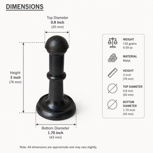 SHUBHAM <b>Matte</b> Black Metal Door Stop 3 Inch Door Stopper Decorative Door Bumper Farmhouse Door Hardware <b>Rubber</b> Tip Stop - Product Image 3
