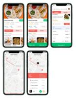 Application mobile de livraison de repas en ligne avec navigation facile parmi les restaurants, paiements sécurisés, suivi des commandes en temps réel et livraison rapide à domicile