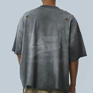 Camiseta de Hombre Desgastada de Algodón y Poliéster al por Mayor, la Más Vendida en Línea, a Bajo Precio - Product Image 3