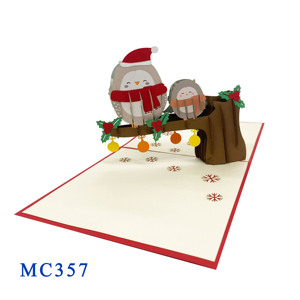 Meilleure Vente : Carte Pop-up 3D Fleur Artisanale Vietnamienne avec Motif Hibou, Impression Offset, pour Thanksgiving et Noël - Viet-craft - Product Image 3