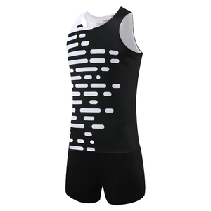 Ensemble de débardeur de course respirant pour homme avec motif jaune et short noir pour l'entraînement sur piste et les vêtements de sport - Product Image 2
