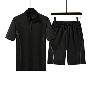Conjunto Deportivo para Hombre, Ecológico, Cortavientos, con Capucha, Estilo Urbano, Camiseta de Manga Larga, Pantalones Cortos, Traje Deportivo para Otoño - Product Image 2