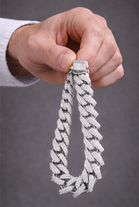 Premium Diamond Bracelet Hip Hop Luxury Bling <b>Chain</b> Bracelet <b>Iced</b> <b>Out</b> Cuban Link 10KT 14KT Gold 925 Silver VS1 VS2 H-I Color - Product Image 2