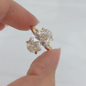 Anillo de compromiso de diamantes de corte ovalado de 6 quilates de primera calidad, oro amarillo, joyería clásica de lujo para mujer - Product Image 4