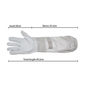 Honey Bee Keeping Work Gloves Long Sleeve Beekeeping Gloves Anti Bee Sting <b>Proof</b> Canvas Safety Gloves Fully Palm Cowhide Leather - Product Image 2