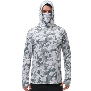 Customized Dropshipping UPF 50 Quick Dry Fishing <b>Sunscreen</b> Hoodie Summer Men's Ultra Thin Sports Fishing Shirts Long Sleeve Tops - Product Image 1