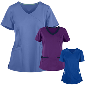 DISEÑO PERSONALIZADO Moderno Top enfermera uniforme Hospital Clínico heathcare friega trajes MUY SUAVE para mujeres-Saomai FMF VN-Muestra gratis - Product Image 2