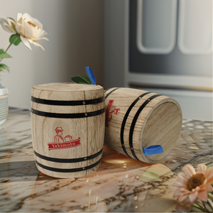 Set di 2 Barattoli in Legno Rustico Mini Contenitori Ermetici per Organizzazione Cucina e Forniture per Ufficio Inclusi - Product Image 6