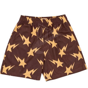 Shorts de basket-ball vintage pour hommes, streetwear, écologiques, décontractés, imprimés sur mesure, polyester/coton - Product Image 5