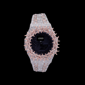 Best Quality Custom Logo Moissanite Diamond <b>Watch</b> Hip Hop <b>Iced</b> <b>Out</b> Luxury Quartz Wristwatch for Wholesale Available For Sale - Product Image 1