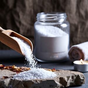 Sel de Bain Naturel Blanc à Grains Fins, Pierre Sculptée, Sel de l'Himalaya, Thérapie Minérale Rafraîchissante, Spa Relaxant, Bain Corporel Cristallin, Bien-être Doux - Product Image 2