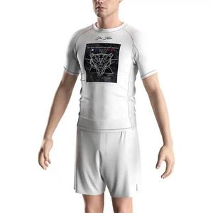 Custom Short Sleeve BJJ Rash Guard Men Jiu Jitsu Compression Shirt MMA <b>Grappling</b> Training Top Breathable Martial Arts Rashguard - Product Image 3