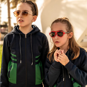 Conjunto Deportivo de Dos Piezas para Niños, Sudadera con Capucha y Cremallera, Color Verde Marino, Estilo Casual Deportivo, Ropa de Otoño - Product Image 6