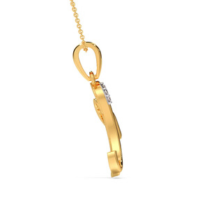Collar de Cadena con Acento de Diamantes en Forma de Corazón Entrecruzado Asimétrico - Product Image 4