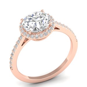 Anillo de compromiso REYES exquisito de oro sólido de 14K con moissanita certificada GRA, halo de lujo, regalo de boda, joyería fina para mujer - Product Image 2